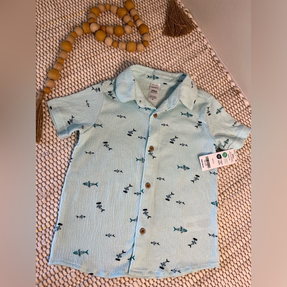 Carters Toddler Fish Button-Front Shirt